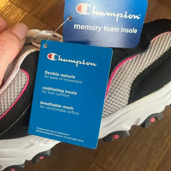 Champion Women's Black & Pink Athletic Slip-On Sneakers - Picture 8 of 8